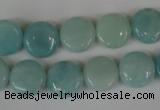 CAM619 15.5 inches 12mm flat round Chinese amazonite gemstone beads