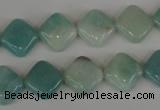 CAM626 15.5 inches 12*12mm diamond Chinese amazonite gemstone beads