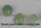 CAM634 Top-drilled 8*10mm faceted flat teardrop Chinese amazonite beads