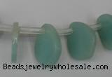 CAM635 Top-drilled 18*22mm leaf Chinese amazonite gemstone beads