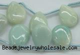 CAM651 Top-drilled 13*18mm flat teardrop amazonite beads