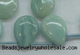 CAM652 Top-drilled 15*20mm flat teardrop amazonite beads