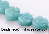 CAM78 5*12mm natural amazonite carved flower beads Wholesale