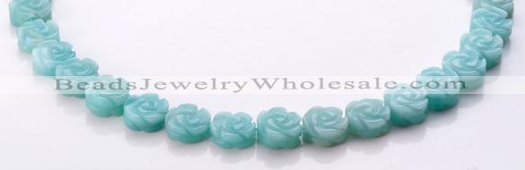 CAM78 5*12mm natural amazonite carved flower beads Wholesale