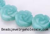 CAM79 natural amazonite 5*14mm carved flower beads Wholesale