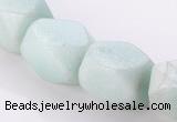 CAM85 faceted pebble 13*16mm natural amazonite beads wholesale