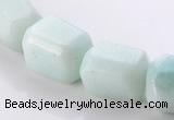 CAM86 16*17mm faceted pebble natural amazonite beads wholesale