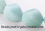 CAM87 17*21mm twisted pebble natural amazonite beads Wholesale