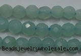 CAM905 15.5 inches 4mm faceted round amazonite gemstone beads wholesale