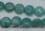 CAM915 15.5 inches 12mm flat round amazonite gemstone beads wholesale