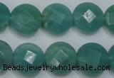 CAM942 15.5 inches 14mm faceted coin amazonite gemstone beads