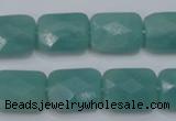 CAM961 15.5 inches 12*16mm faceted rectangle amazonite gemstone beads