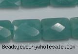 CAM963 15.5 inches 15*20mm faceted rectangle amazonite gemstone beads