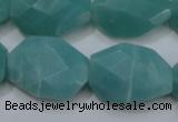 CAM968 15.5 inches 18*25mm twisted & faceted freefrom amazonite beads