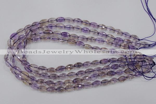 CAN19 15.5 inches 8*12mm faceted rice natural ametrine beads