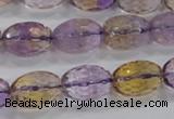 CAN20 15.5 inches 10*14mm faceted rice natural ametrine beads