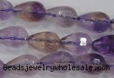 CAN24 15.5 inches 12*16mm faceted teardrop natural ametrine beads