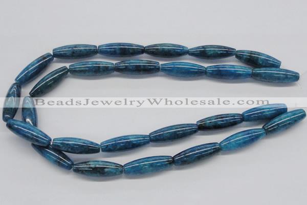 CAP59 15.5 inches 10*30mm rice dyed apatite gemstone beads wholesale