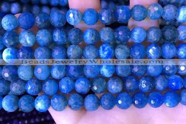 CAP660 15.5 inches 8mm faceted round apatite gemstone beads