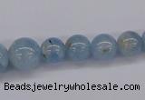 CAQ130 15.5 inches multi-size round natural aquamarine beads