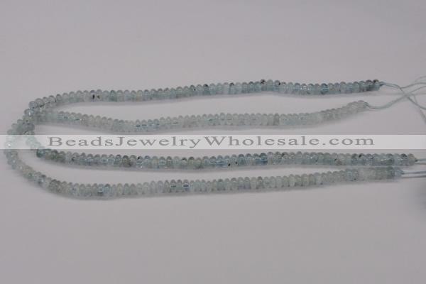 CAQ135 15.5 inches 4*6mm rondelle natural aquamarine beads