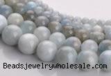 CAQ14 Multi sizes round natural aquamarine gemstone beads wholesale