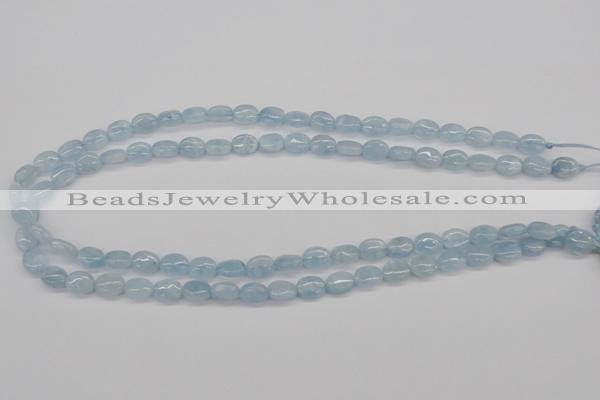 CAQ142 15.5 inches 8*10mm oval natural aquamarine beads wholesale