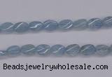 CAQ147 15.5 inches 5*7mm twisted oval natural aquamarine beads