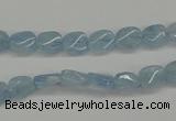 CAQ148 15.5 inches 6*8mm twisted oval natural aquamarine beads