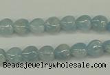 CAQ154 15.5 inches 8*8mm heart natural aquamarine beads