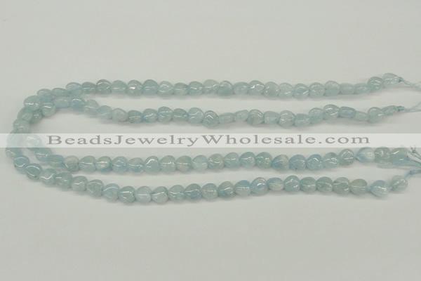 CAQ154 15.5 inches 8*8mm heart natural aquamarine beads