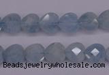 CAQ155 15.5 inches 10*10mm faceted heart natural aquamarine beads