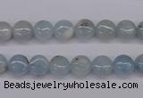 CAQ156 15.5 inches 8mm flat round natural aquamarine beads