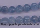 CAQ157 15.5 inches 10mm flat round natural aquamarine beads