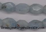 CAQ159 15.5 inches 12*16mm octagonal natural aquamarine beads