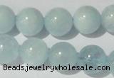 CAQ205 15.5 inches 14mm round natural aquamarine beads wholesale