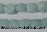 CAQ209 15.5 inches 10*14mm faceted nugget natural aquamarine beads