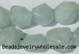 CAQ210 15.5 inches 14*16mm faceted nugget natural aquamarine beads