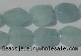 CAQ211 15.5 inches 16*18mm faceted nugget natural aquamarine beads