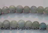 CAQ221 15 inches 5mm faceted round aquamarine beads wholesale