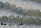 CAQ222 15 inches 6mm faceted round aquamarine beads wholesale