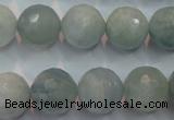 CAQ226 15 inches 14mm faceted round aquamarine beads wholesale