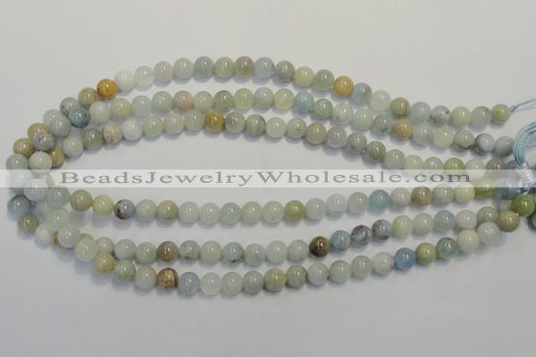 CAQ252 15.5 inches 8mm round aquamarine beads wholesale