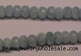 CAQ306 15.5 inches 5*8mm faceted rondelle natural aquamarine beads