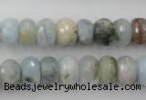 CAQ353 15.5 inches 8*12mm faceted rondelle natural aquamarine beads