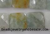 CAQ398 15.5 inches 20*20mm faceted square natural aquamarine beads