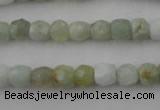 CAQ410 15.5 inches 7*8mm faceted nuggets natural aquamarine beads