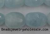 CAQ416 15.5 inches 18*25mm faceted nuggets natural aquamarine beads