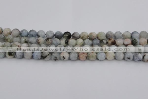 CAQ420 15.5 inches 6mm faceted round natural aquamarine beads