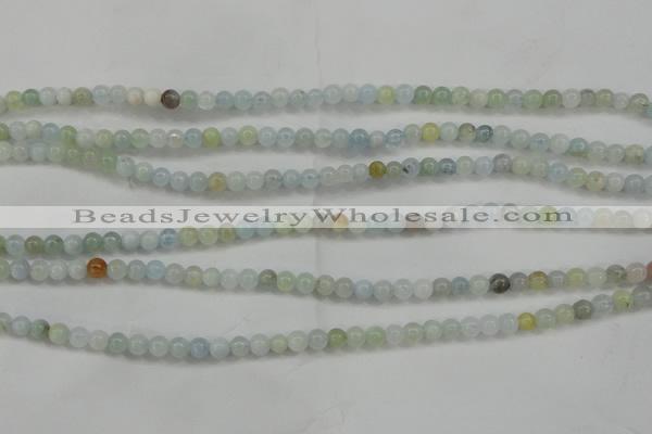 CAQ451 15.5 inches 4mm round aquamarine beads wholesale